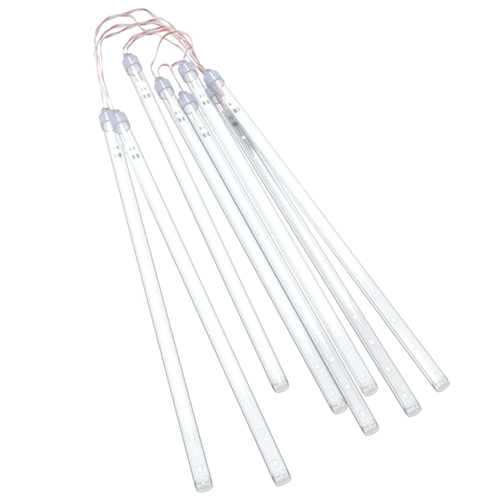 Girlianda meteorų lietus, 8vnt., 30cm, 192 šaltos baltos LED
