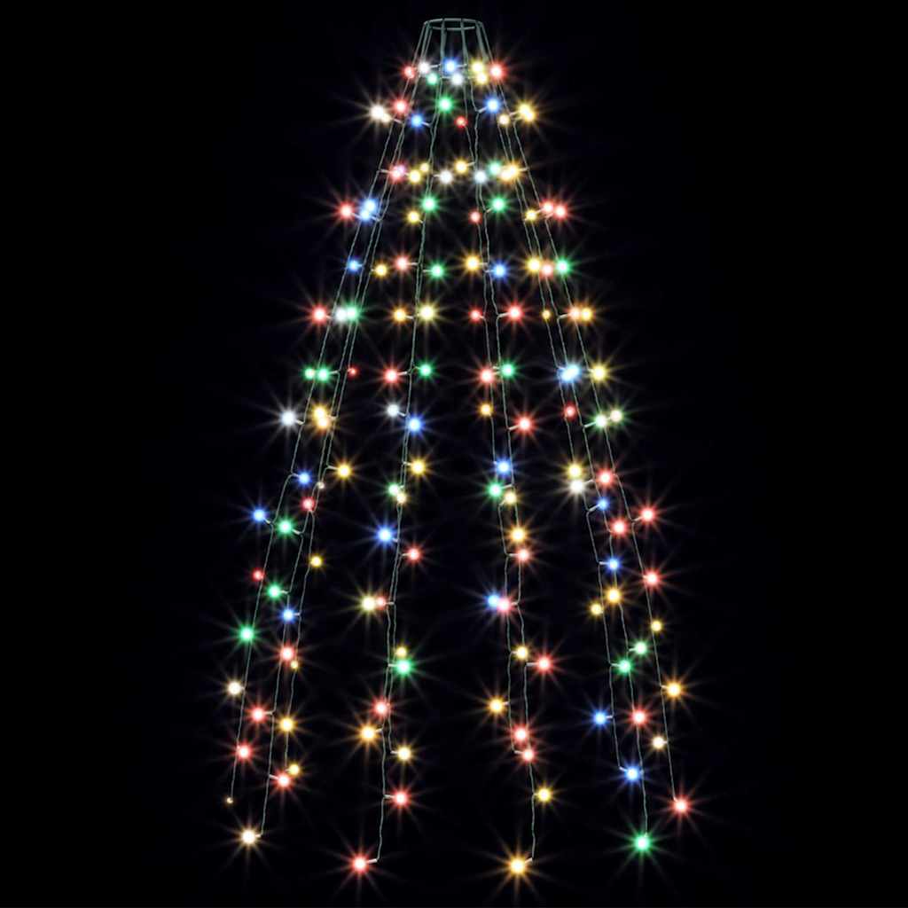 Kalėdų eglutės girlianda su 150 spalvotų LED lempučių, 150cm