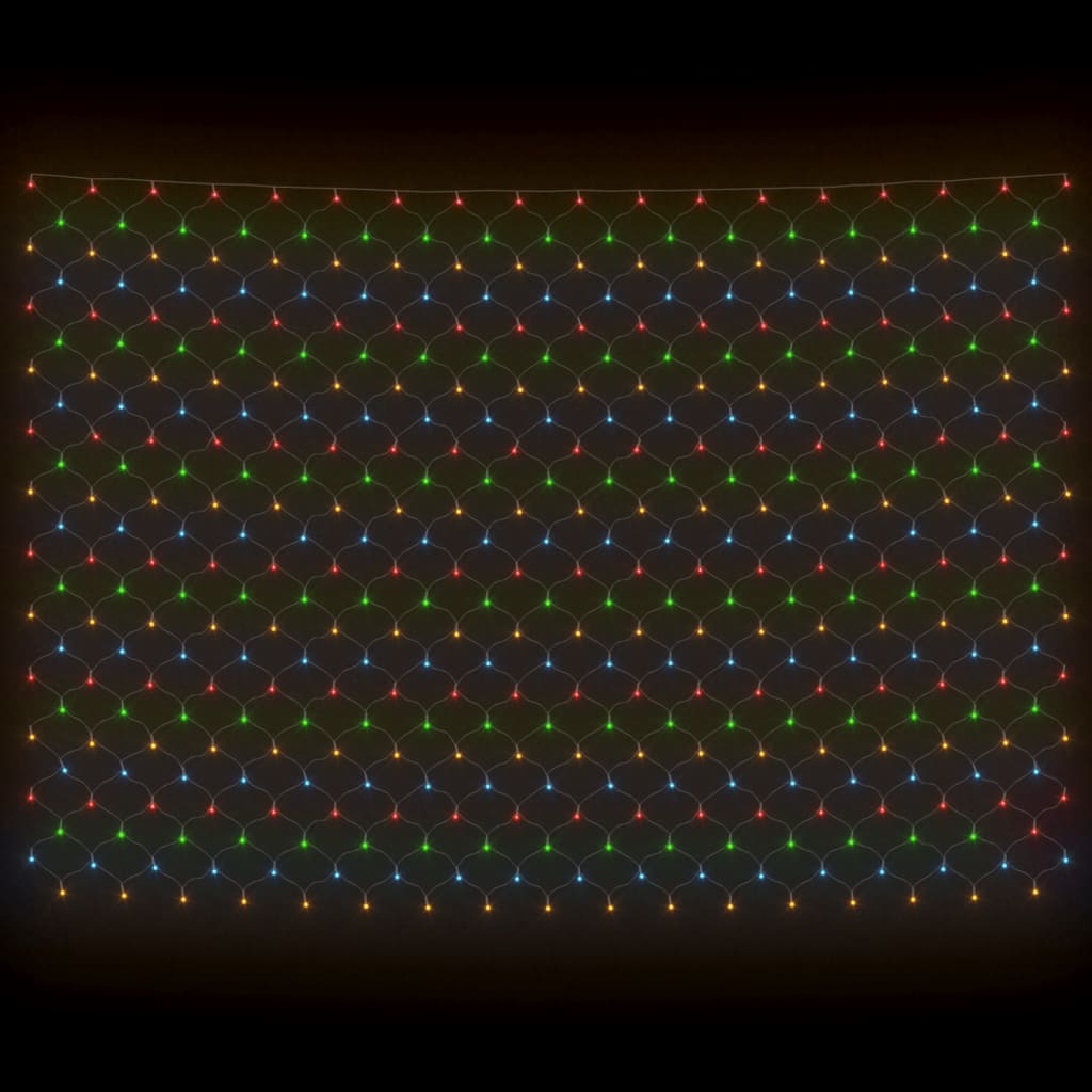 Kalėdinių lempučių tinklas, 3x3m, 306 įvairių spalvų LED