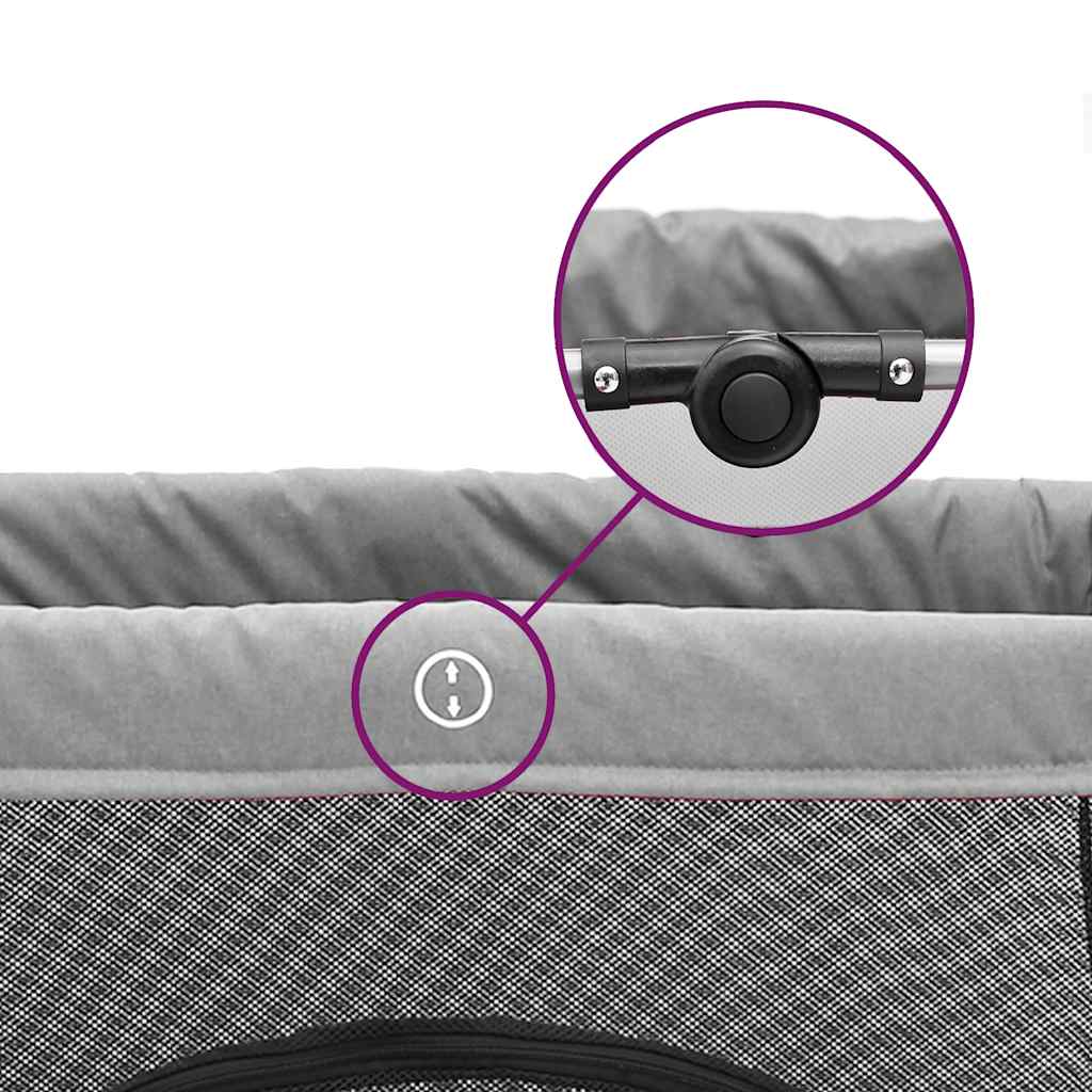 Kūdikio maniežas su čiužiniu, šviesiai pilkas, lininis audinys