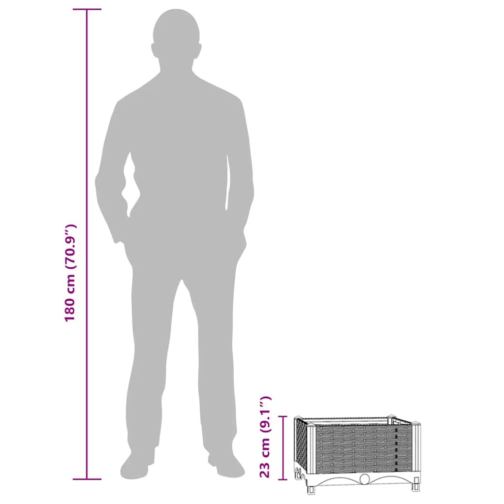 Aukštas lovelis, 40x40x23cm, polipropilenas