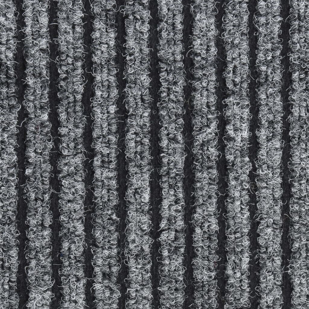 Durų kilimėlis, pilkos spalvos, 60x80cm, dryžuotas