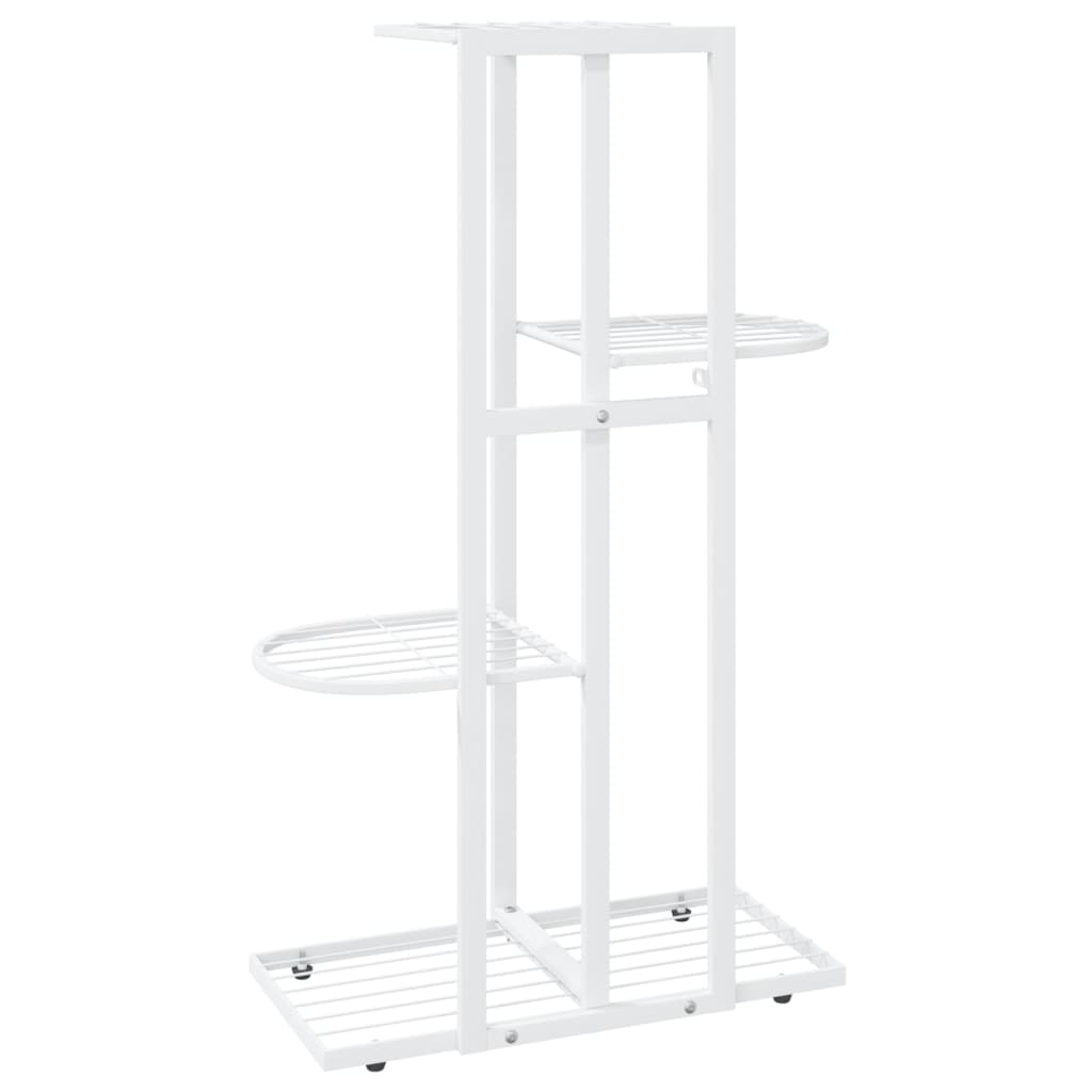 Stovas augalams, 4 lentynos, baltas, 43x22x76cm, metalas