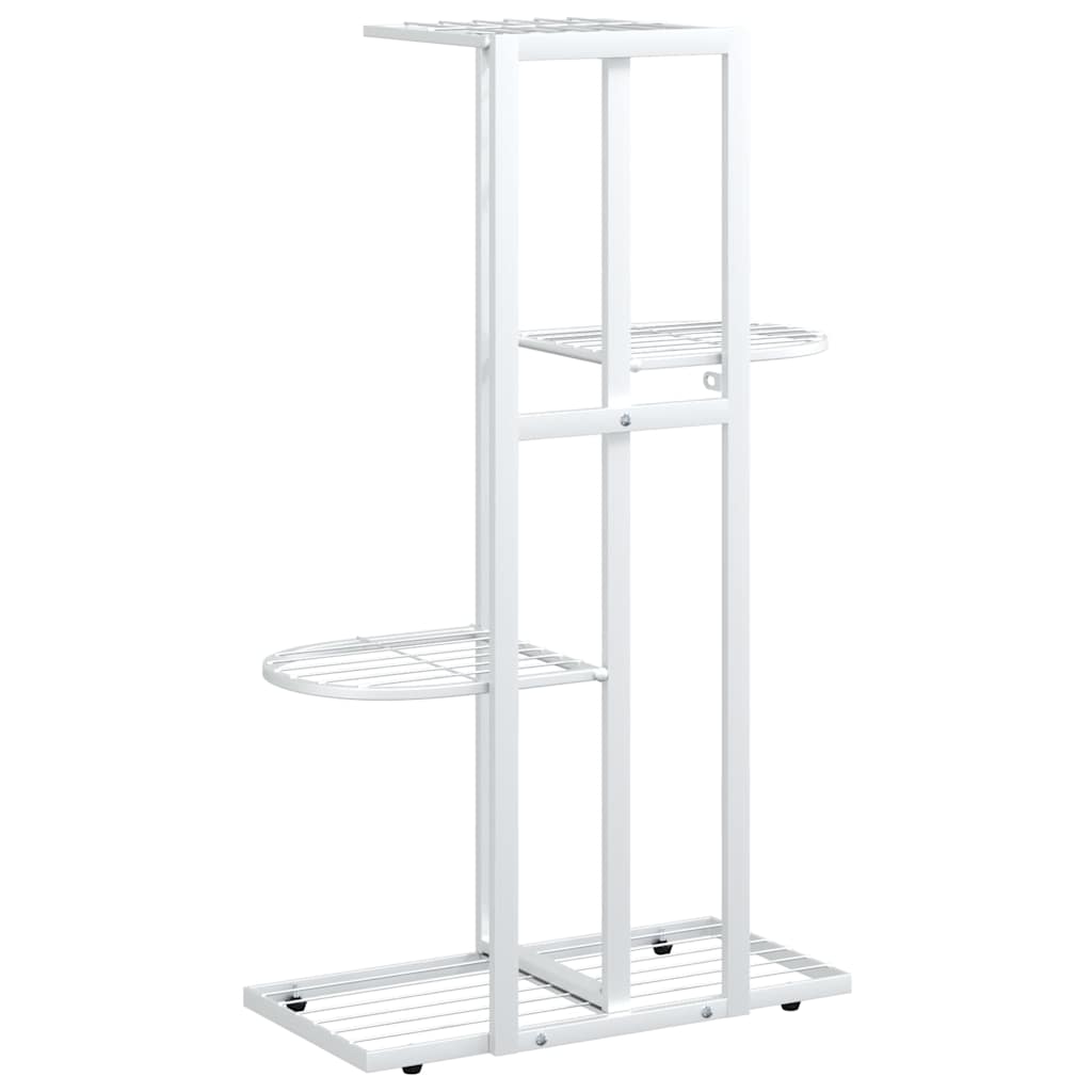 Stovas augalams, 4 lentynos, baltas, 43x22x76cm, metalas
