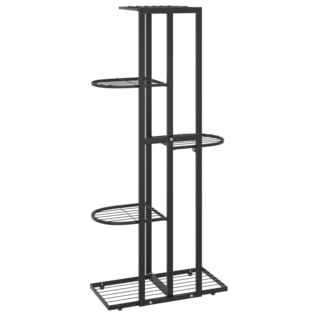 Stovas augalams, 5 lentynos, juodas, 43x22x98cm, metalas