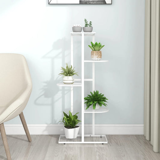 Stovas augalams, 5 lentynos, baltas, 43x22x98cm, metalas