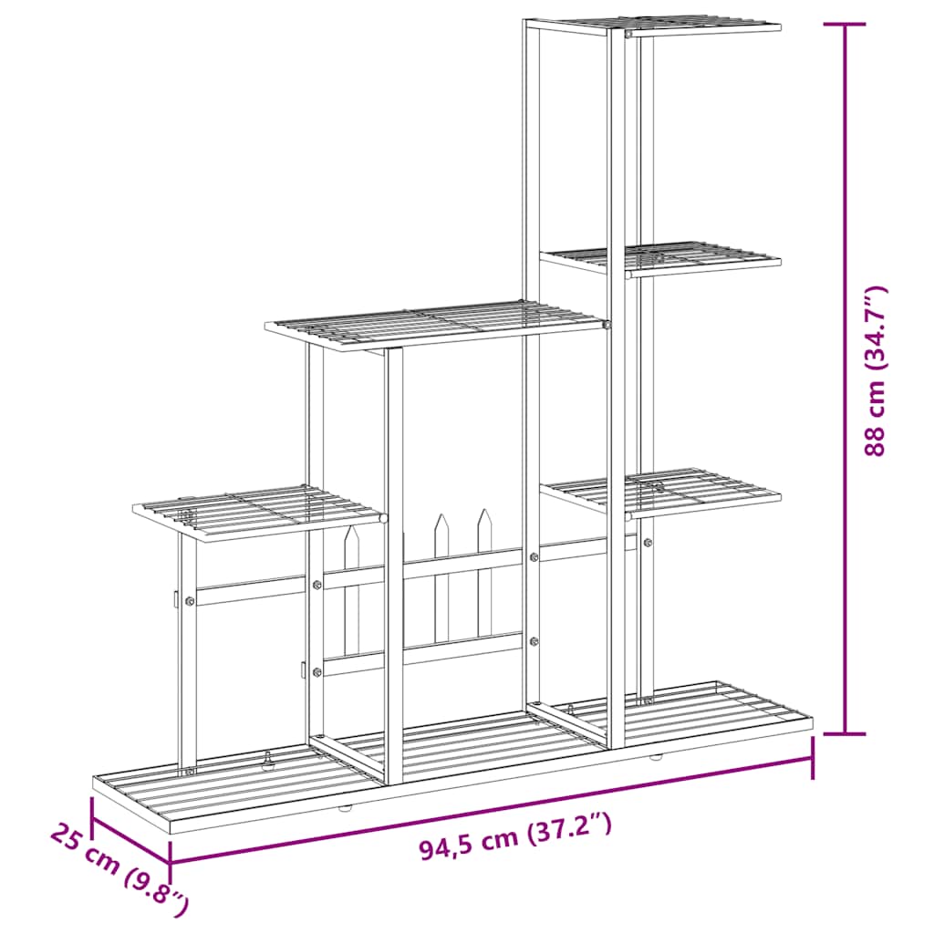 Stovas augalams, baltos spalvos, 94,5x25x88cm, metalas