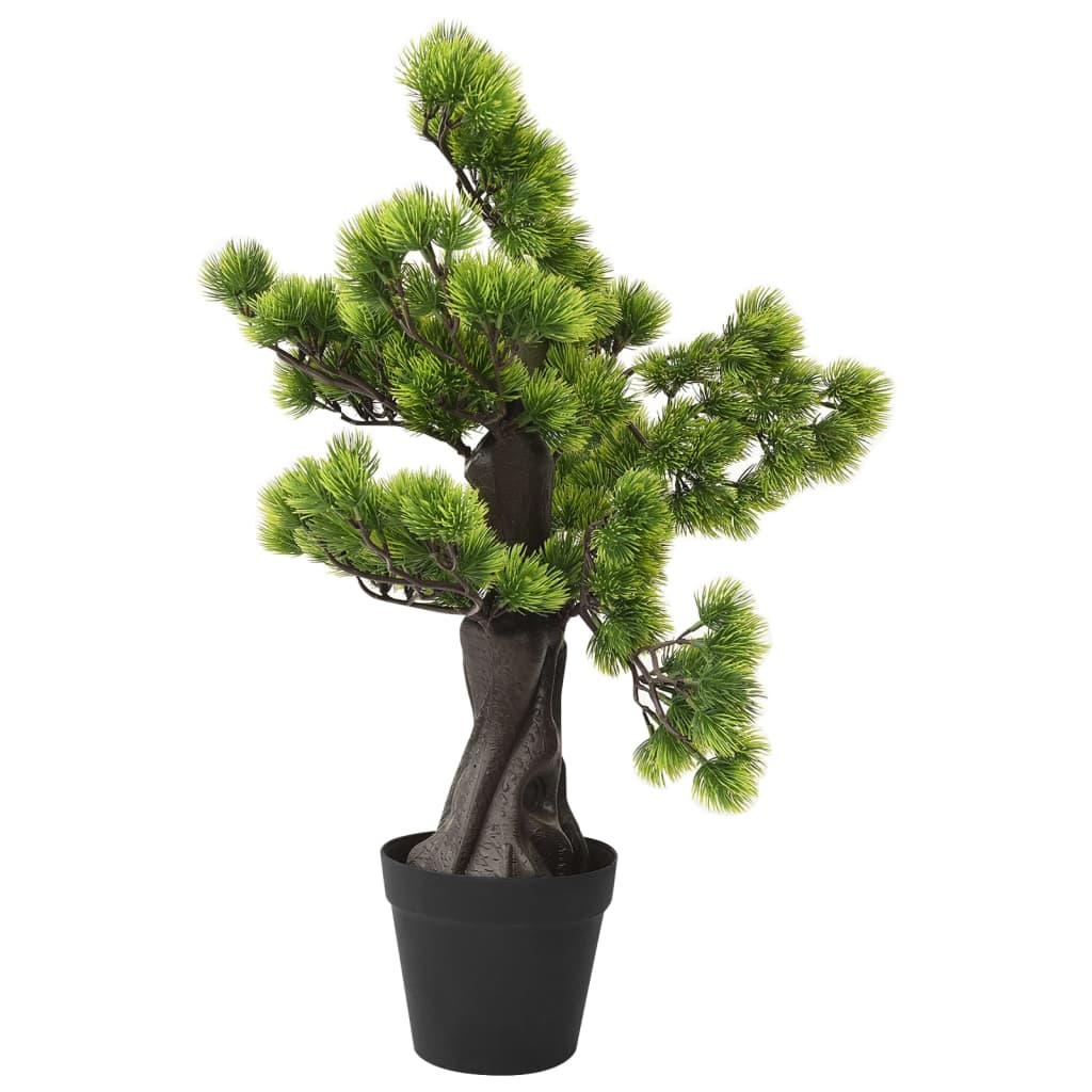Dirbtinis pinus bonsai medelis su vazonu, 60cm, žalios spalvos
