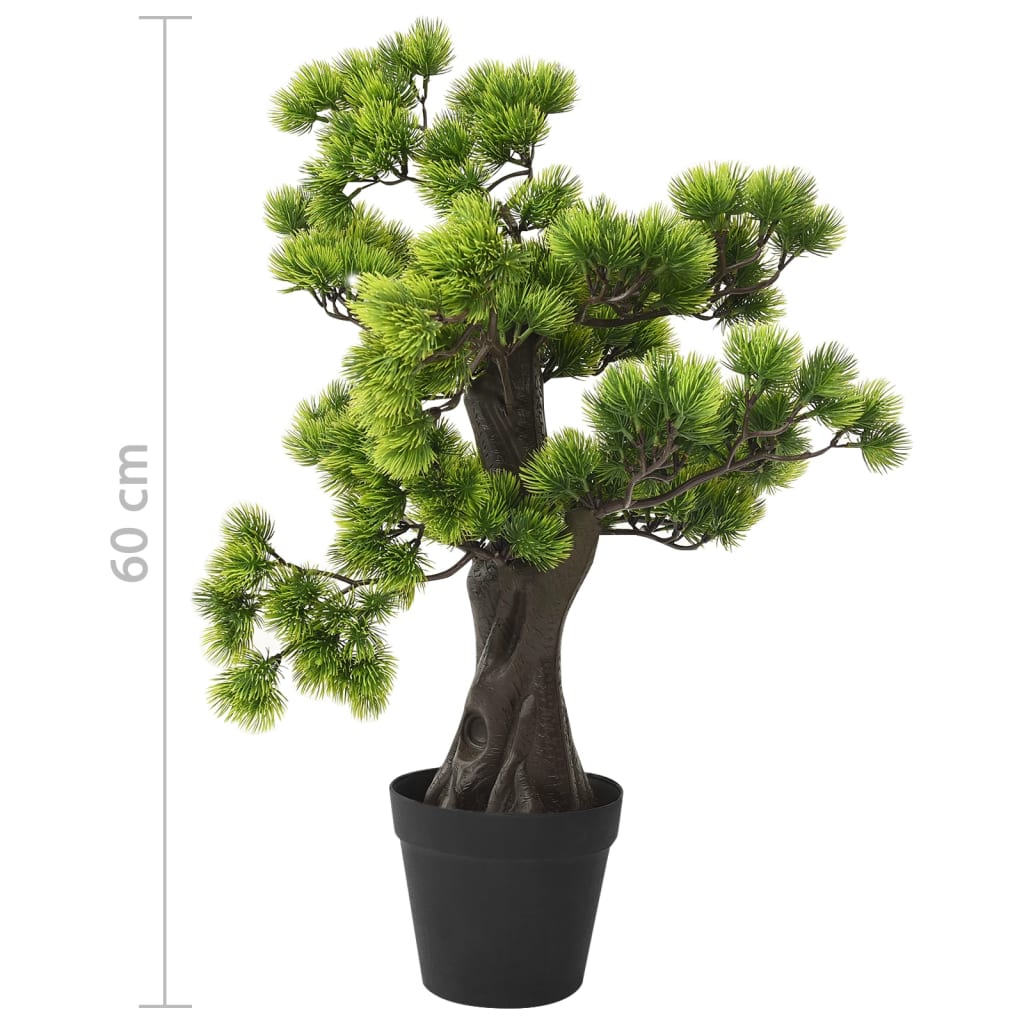 Dirbtinis pinus bonsai medelis su vazonu, 60cm, žalios spalvos