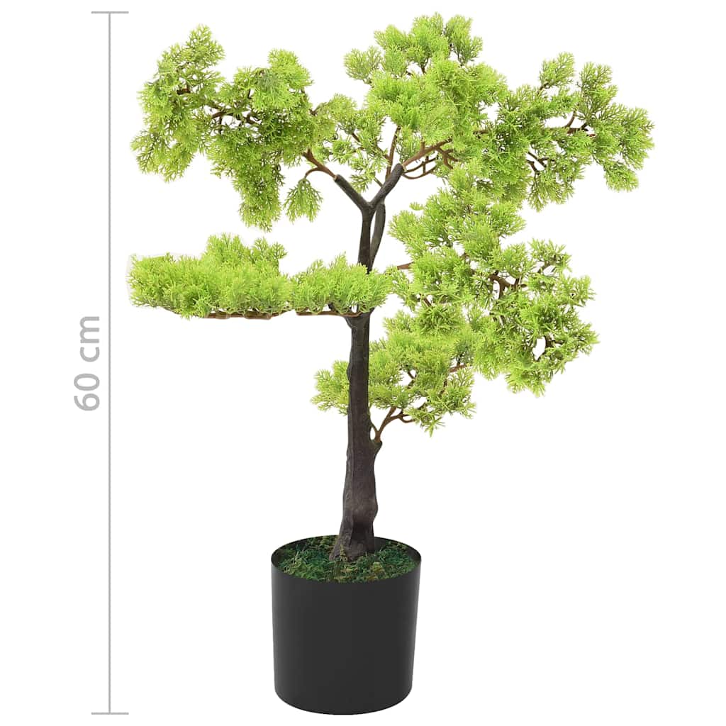 Dirbtinis kiparisinis bonsai medelis su vazonu, 60cm, žalias