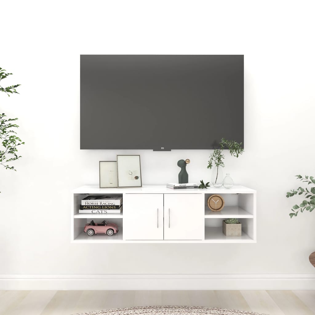 Sieninė lentyna, baltos spalvos, 102x30x29cm, apdirbta mediena