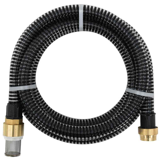 Siurbimo žarna su žalvarinėmis jungtimis, juoda, 1,1", 5m, PVC