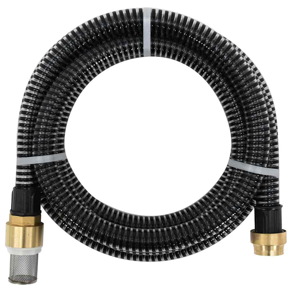 Siurbimo žarna su žalvarinėmis jungtimis, juoda, 1,1", 10m, PVC