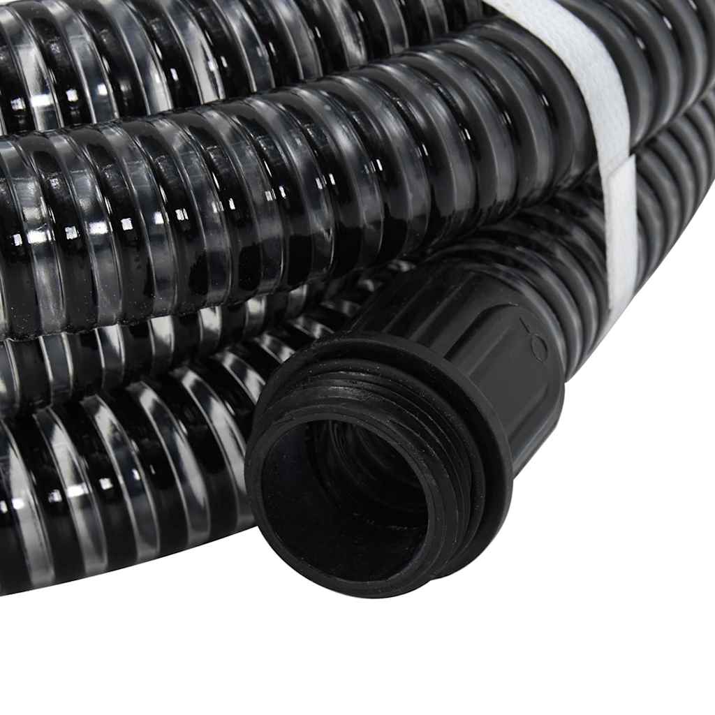 Siurbimo žarna su žalvarinėmis jungtimis, juoda, 1,1", 10m, PVC