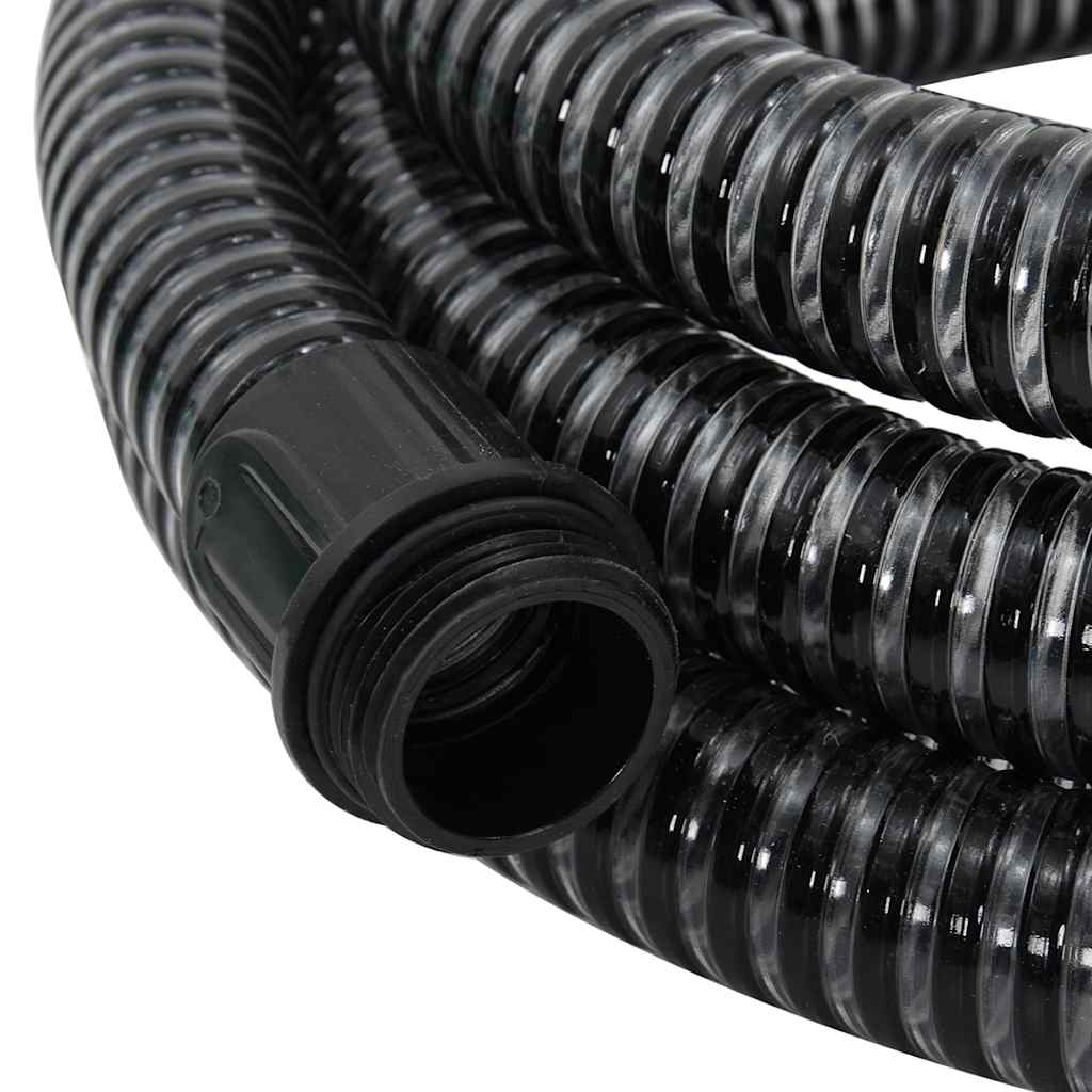 Siurbimo žarna su žalvarinėmis jungtimis, juoda, 1,1", 15m, PVC