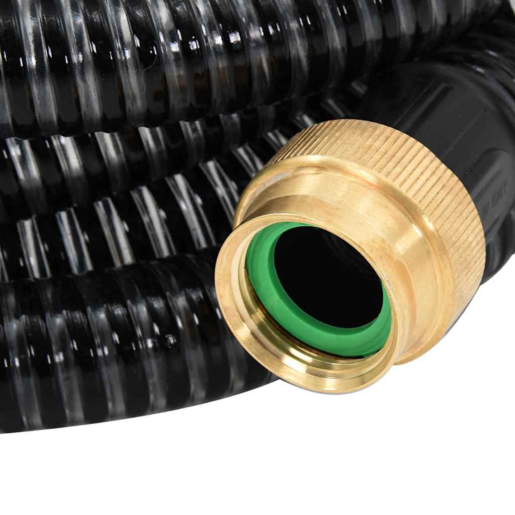 Siurbimo žarna su žalvarinėmis jungtimis, juoda, 1,1", 15m, PVC