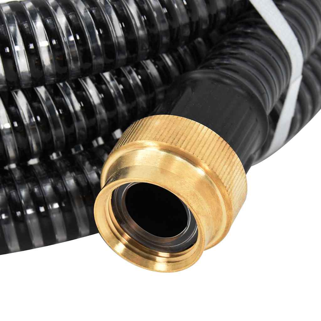 Siurbimo žarna su žalvarinėmis jungtimis, juoda, 1,1", 15m, PVC