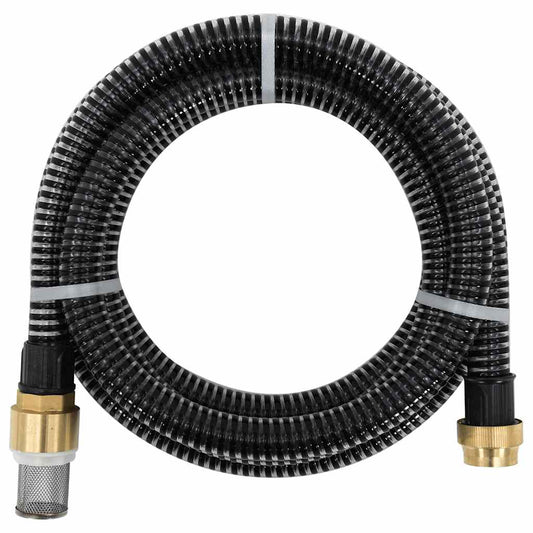 Siurbimo žarna su žalvarinėmis jungtimis, juoda, 1,1", 20m, PVC