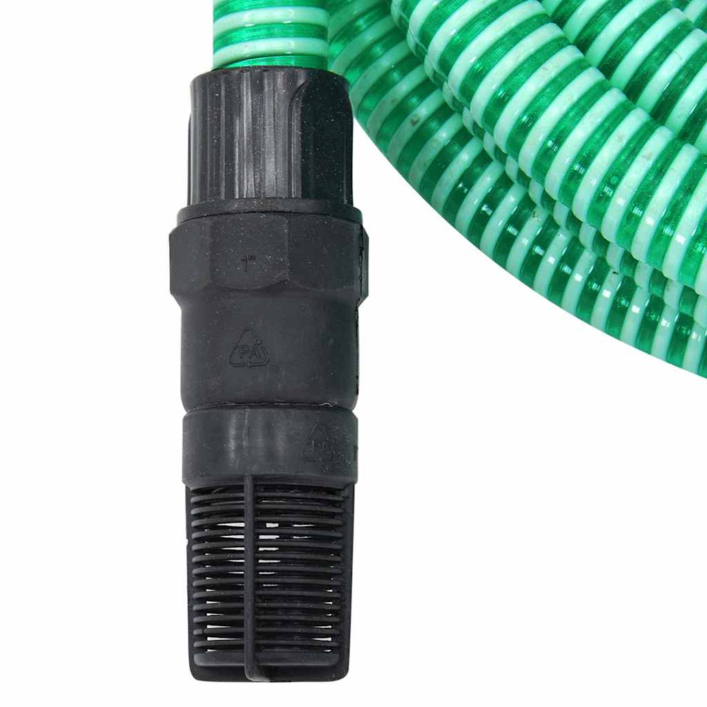 Siurbimo žarna su PVC jungtimis, žalios spalvos, 1", 10m, PVC
