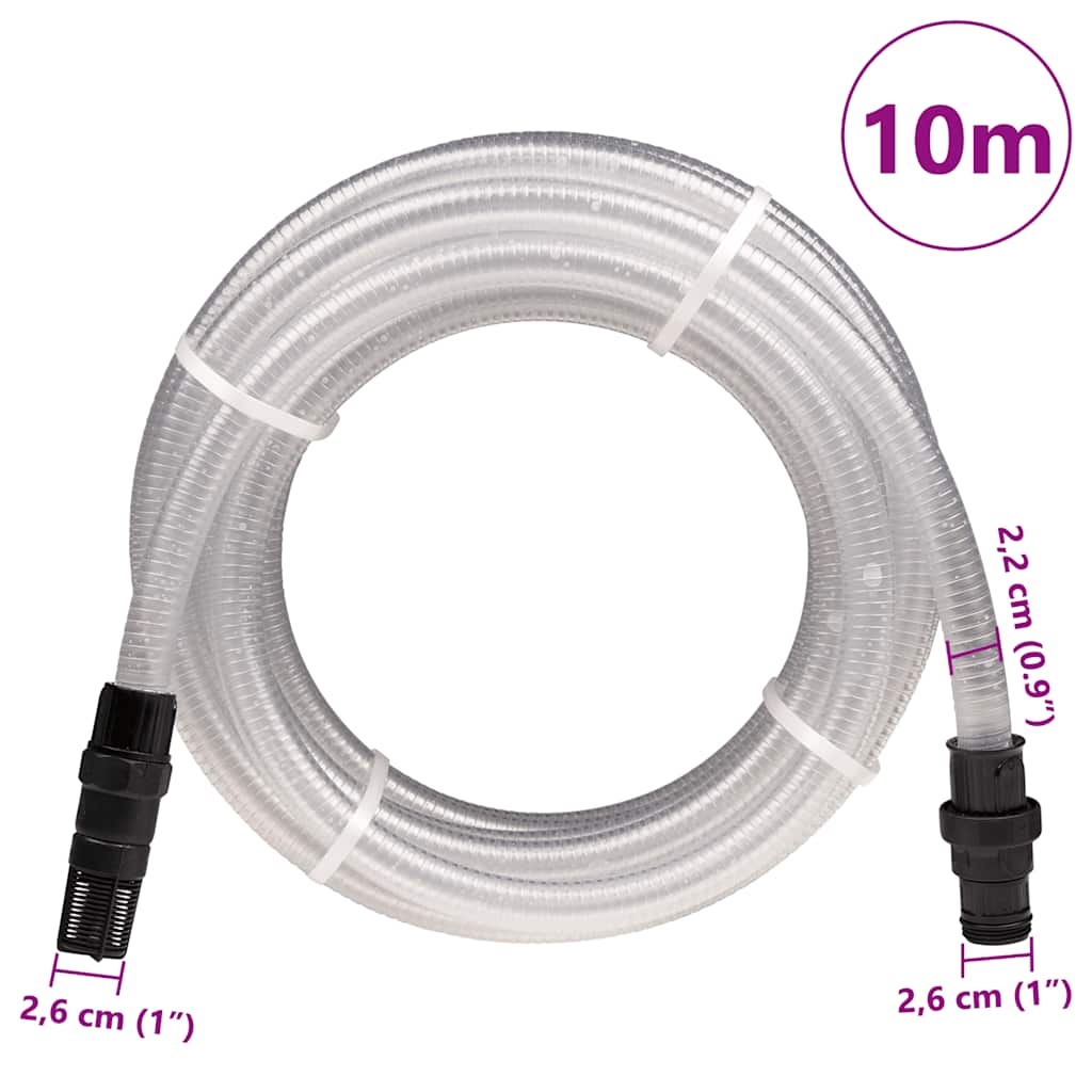 siurbimo žarna su PVC jungtimis Skaidri 1" 10 m PVC