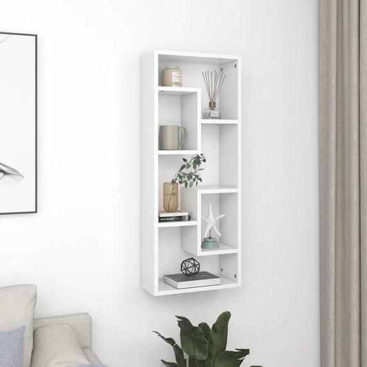 Sieninė lentyna, baltos spalvos, 36x16x90cm, apdirbta mediena
