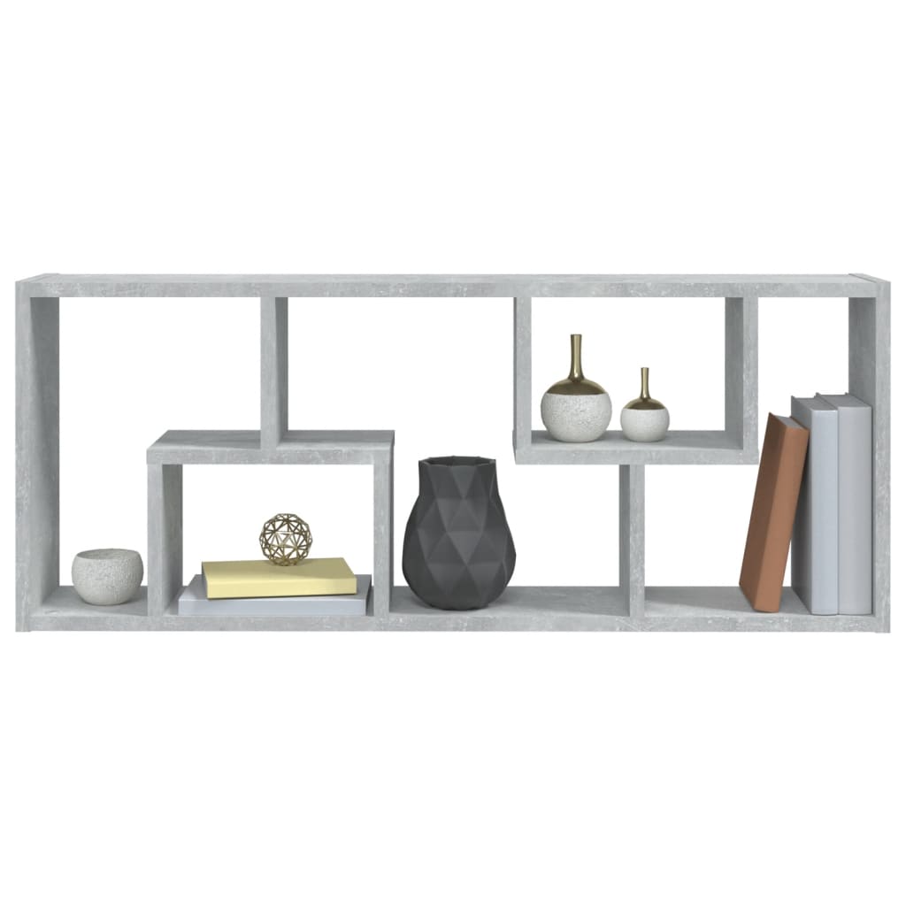 Sieninė lentyna, betono pilkos spalvos, 36x16x90cm, mediena