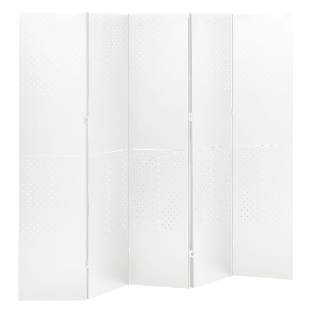Kambario pertvara, 5 dalių, baltos spalvos, 200x180cm, plienas
