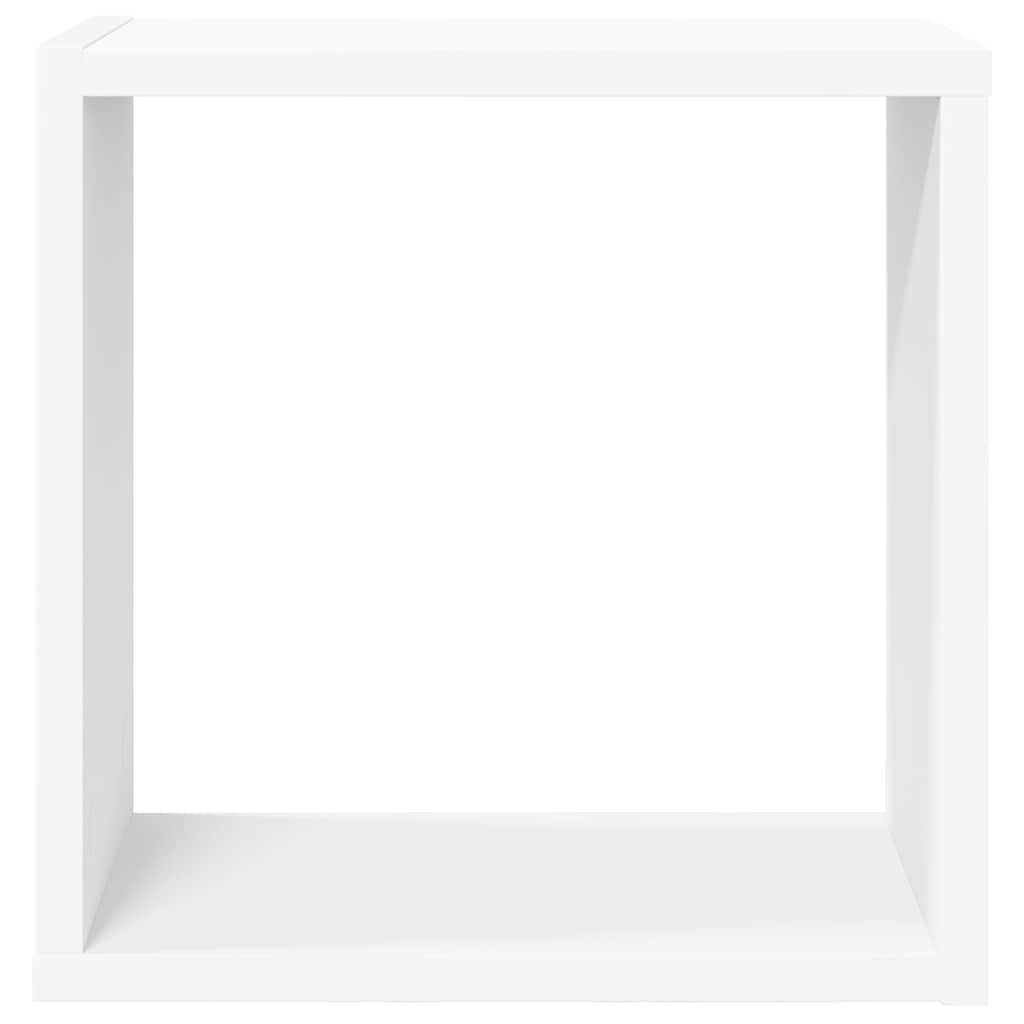 Sieninės lentynos, 6vnt., baltos, 30x15x30cm, kubo formos