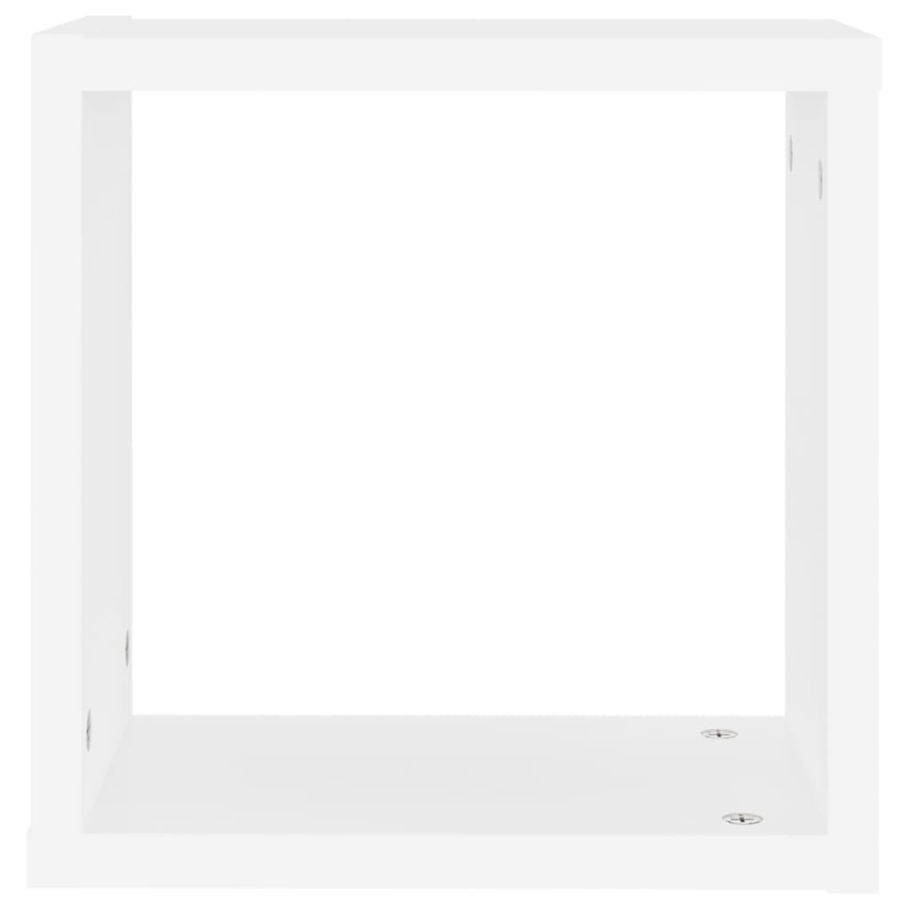 Sieninės lentynos, 6vnt., baltos, 30x15x30cm, kubo formos