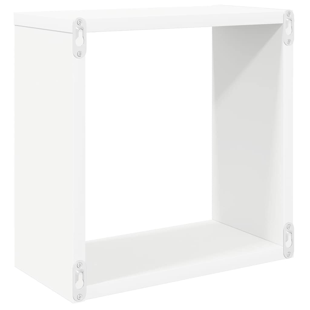 Sieninės lentynos, 6vnt., baltos, 30x15x30cm, kubo formos
