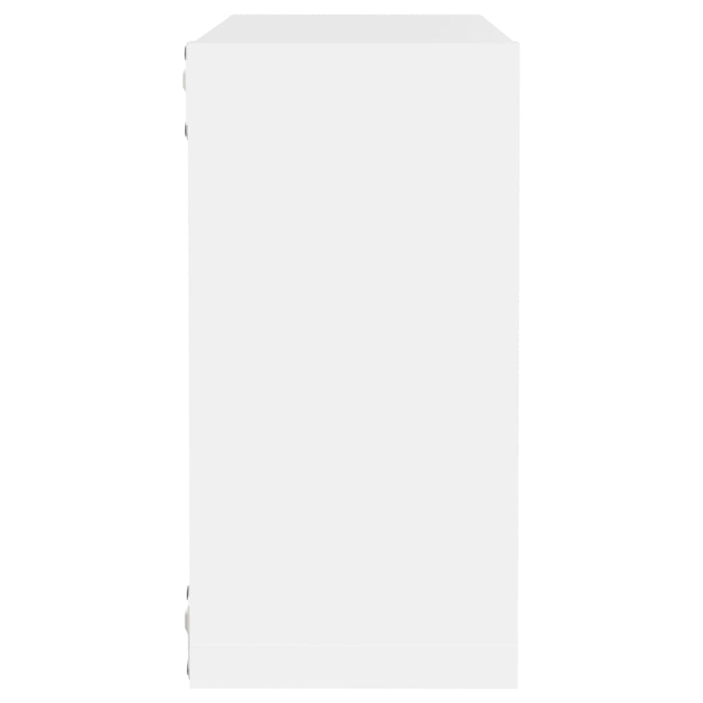 Sieninės lentynos, 6vnt., baltos, 30x15x30cm, kubo formos