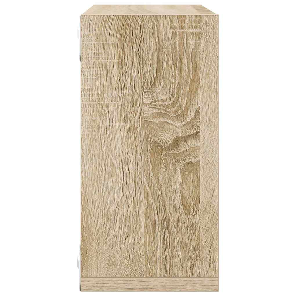 Sieninės lentynos, 4vnt., ąžuolo, 30x15x30cm, kubo formos