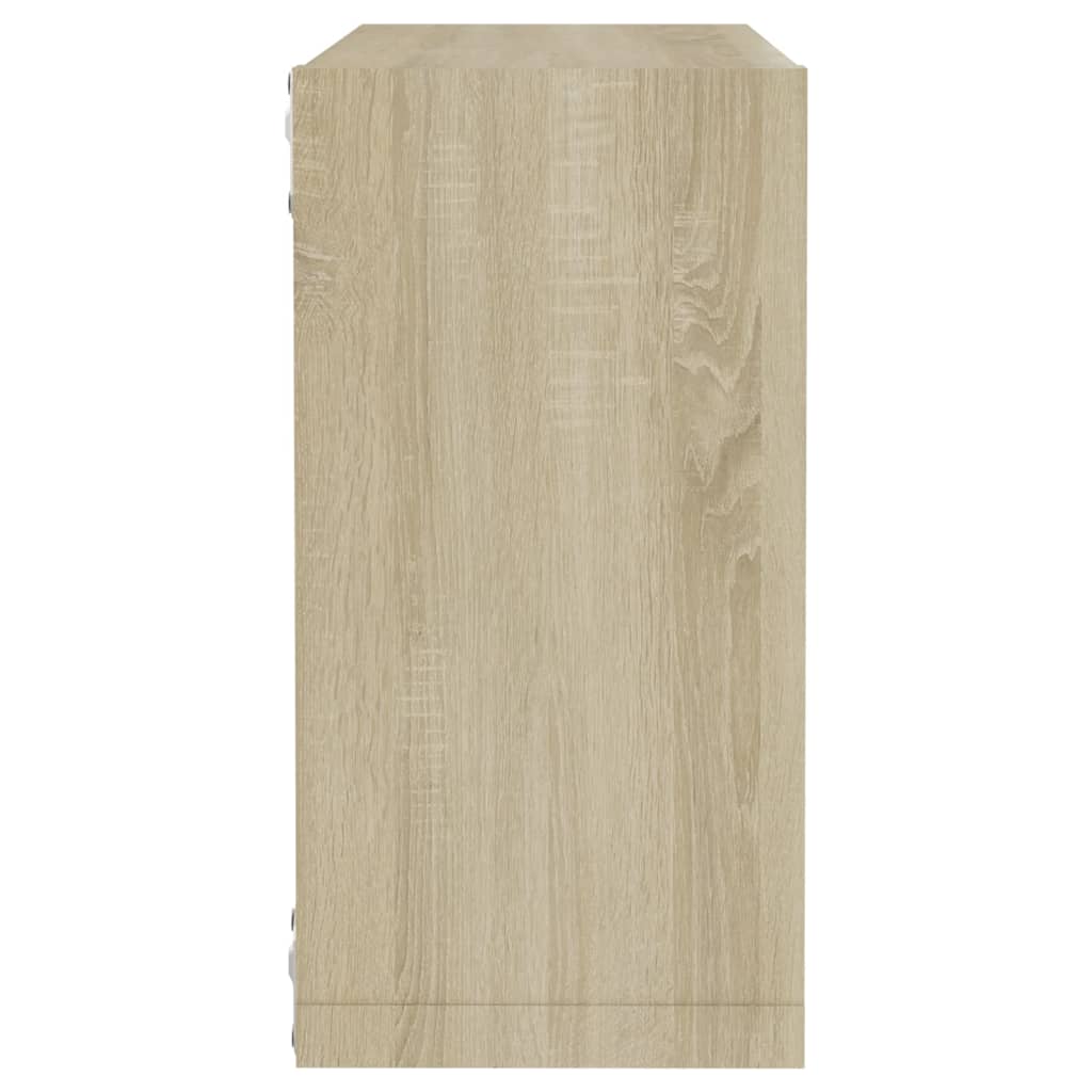Sieninės lentynos, 4vnt., ąžuolo, 30x15x30cm, kubo formos