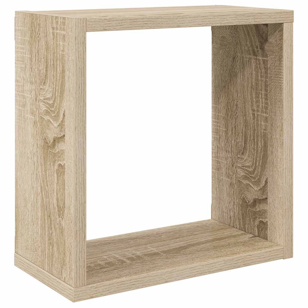 Sieninės lentynos, 6vnt., ąžuolo, 30x15x30cm, kubo formos