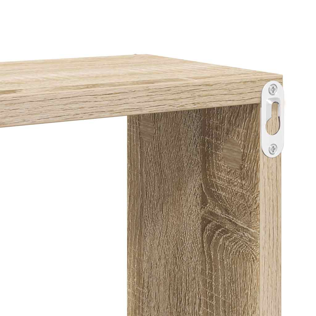 Sieninės lentynos, 6vnt., ąžuolo, 30x15x30cm, kubo formos