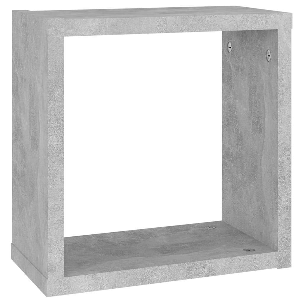 Sieninės lentynos, 2vnt., pilkos, 30x15x30cm, kubo formos