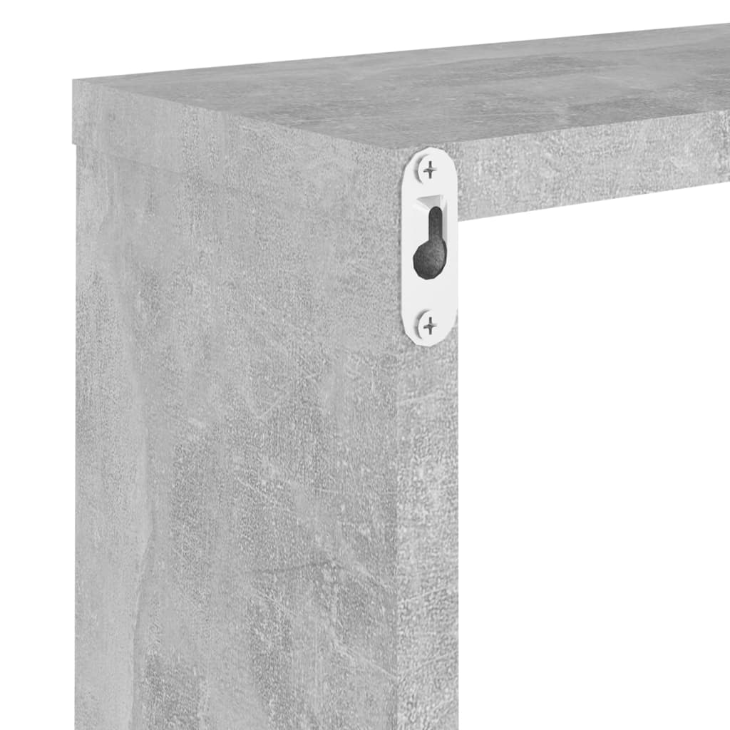 Sieninės lentynos, 6vnt., pilkos, 30x15x30cm, kubo formos