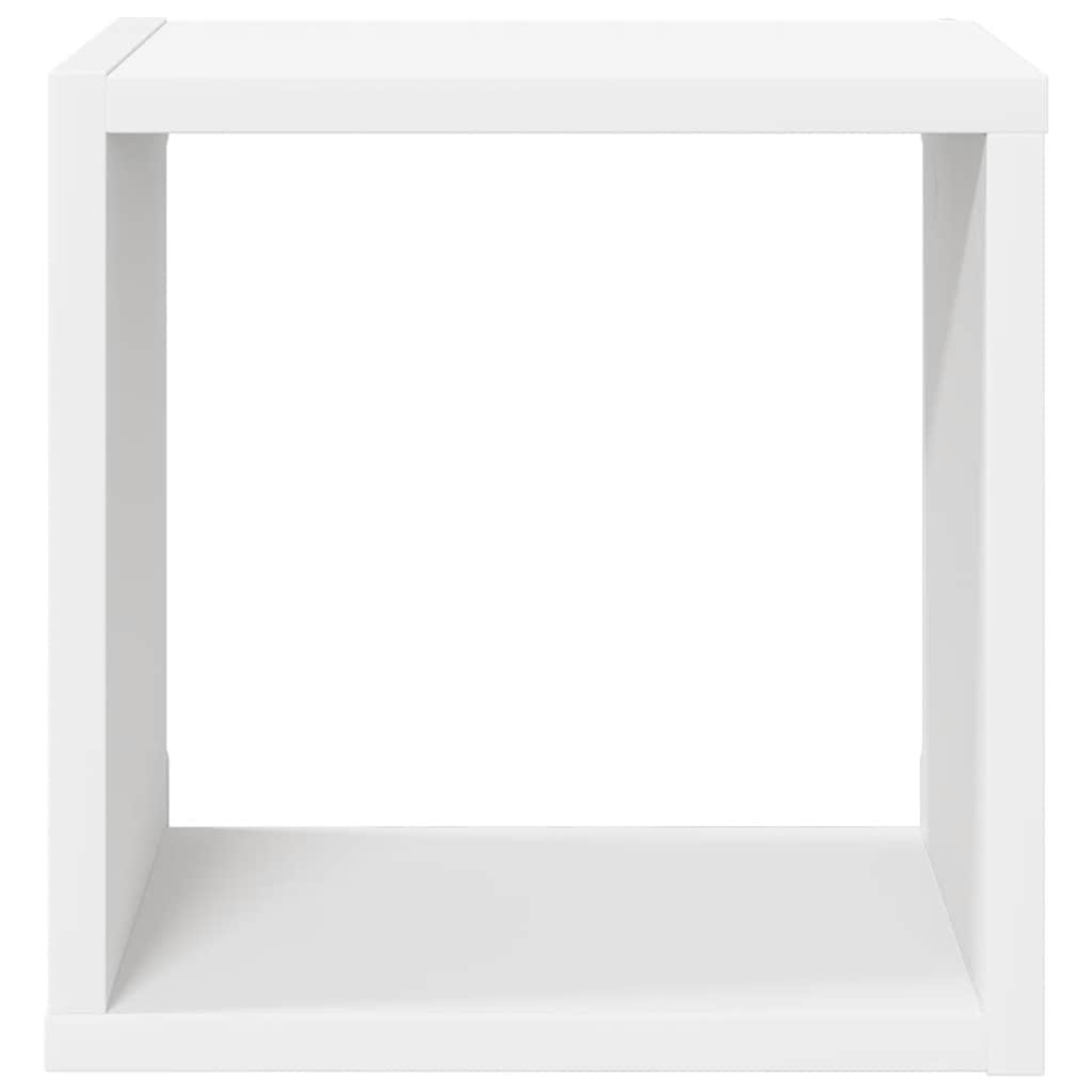 Sieninės lentynos, 2vnt., baltos, 26x15x26cm, kubo formos