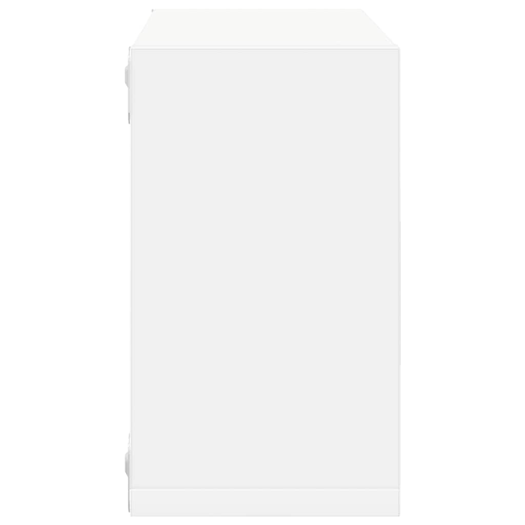 Sieninės lentynos, 2vnt., baltos, 26x15x26cm, kubo formos