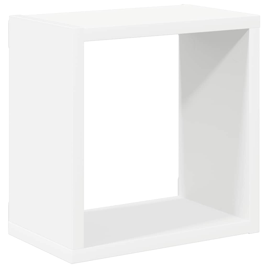 Sieninės lentynos, 4vnt., baltos, 26x15x26cm, kubo formos
