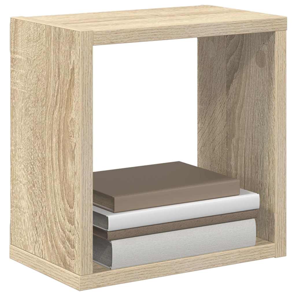 Sieninės lentynos, 4vnt., ąžuolo, 26x15x26cm, kubo formos