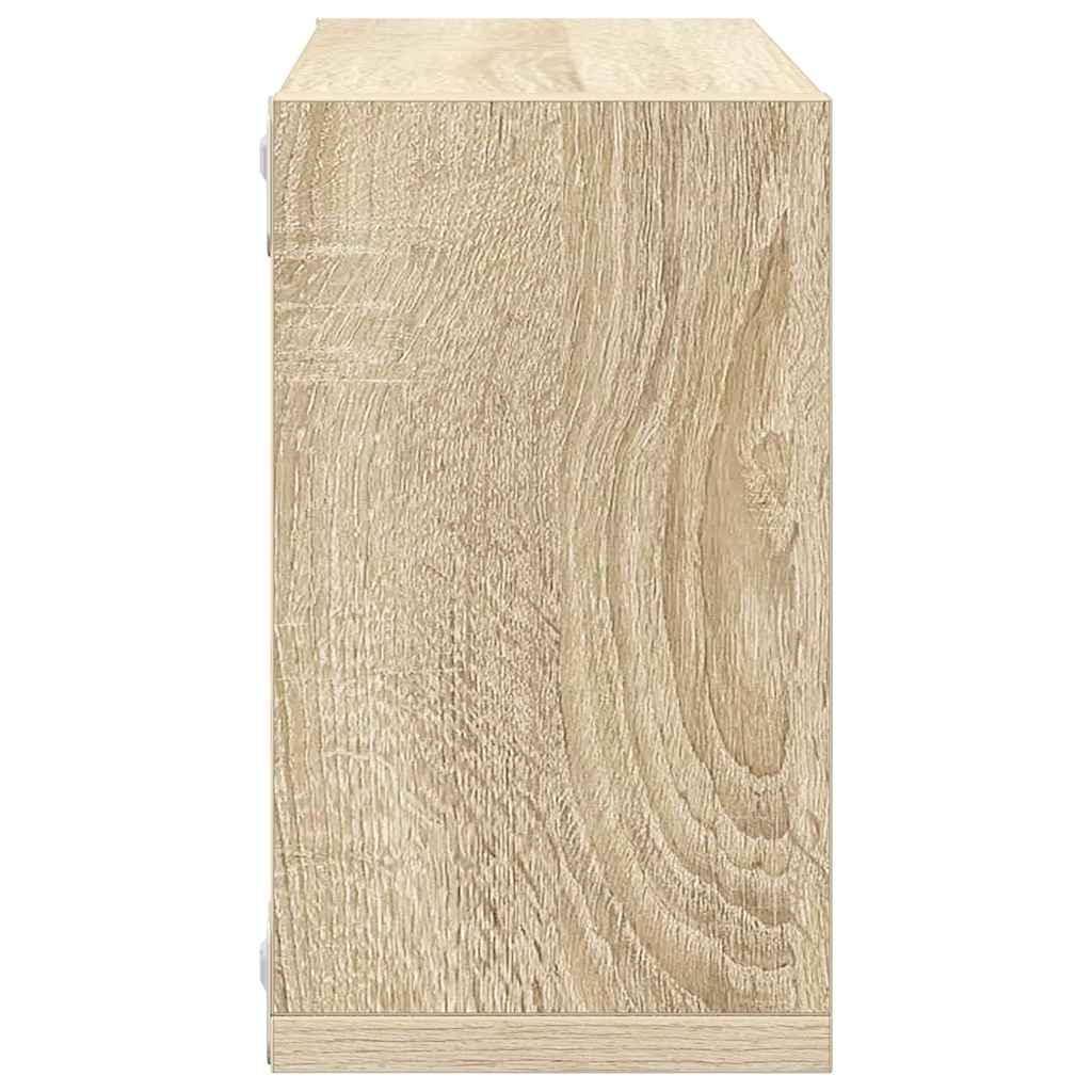 Sieninės lentynos, 4vnt., ąžuolo, 26x15x26cm, kubo formos