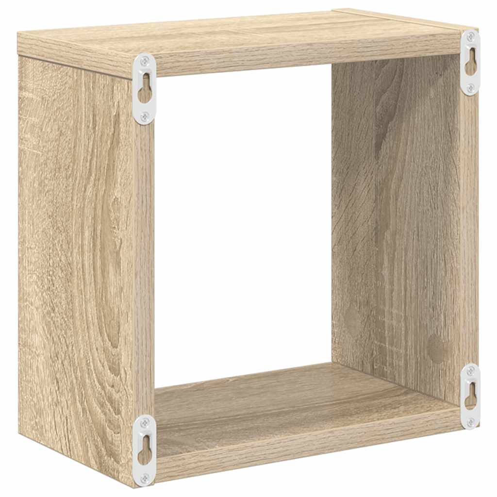 Sieninės lentynos, 4vnt., ąžuolo, 26x15x26cm, kubo formos