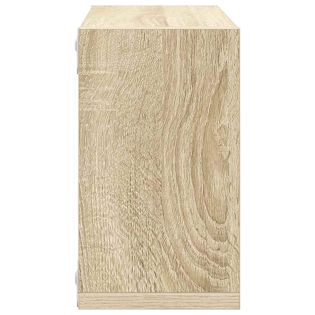 Sieninės lentynos, 6vnt., ąžuolo, 26x15x26cm, kubo formos