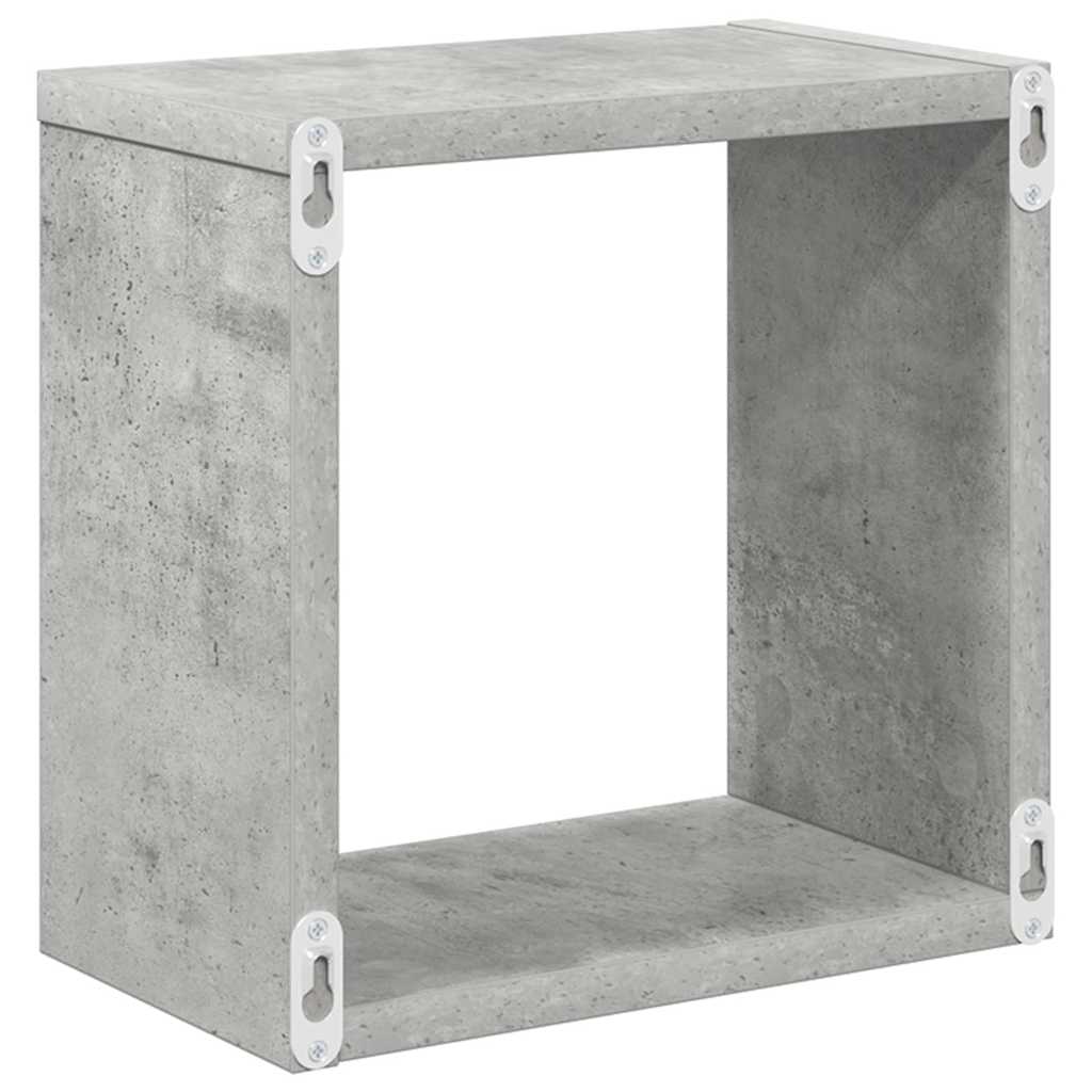 Sieninės lentynos, 4vnt., pilkos, 26x15x26cm, kubo formos