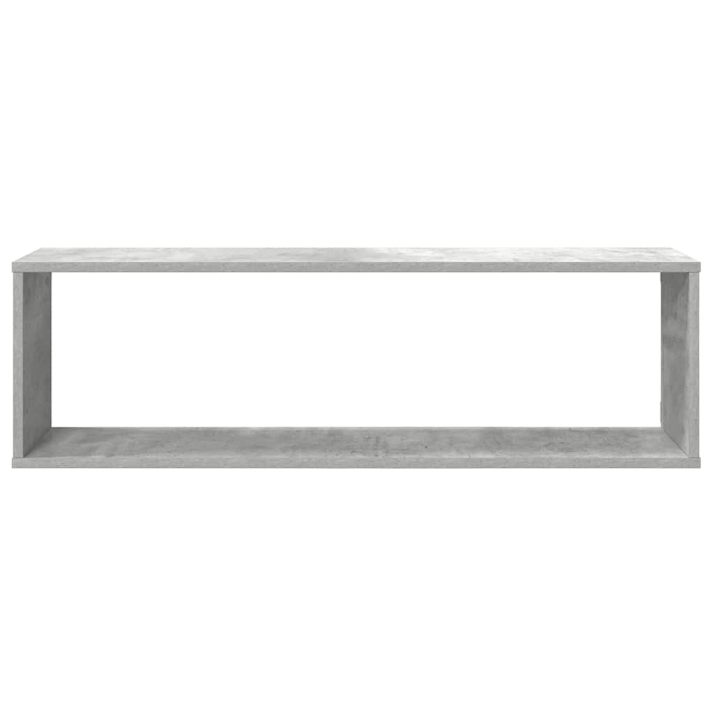 Sieninės lentynos, 2vnt., betono, 100x15x30cm, apdirbta mediena