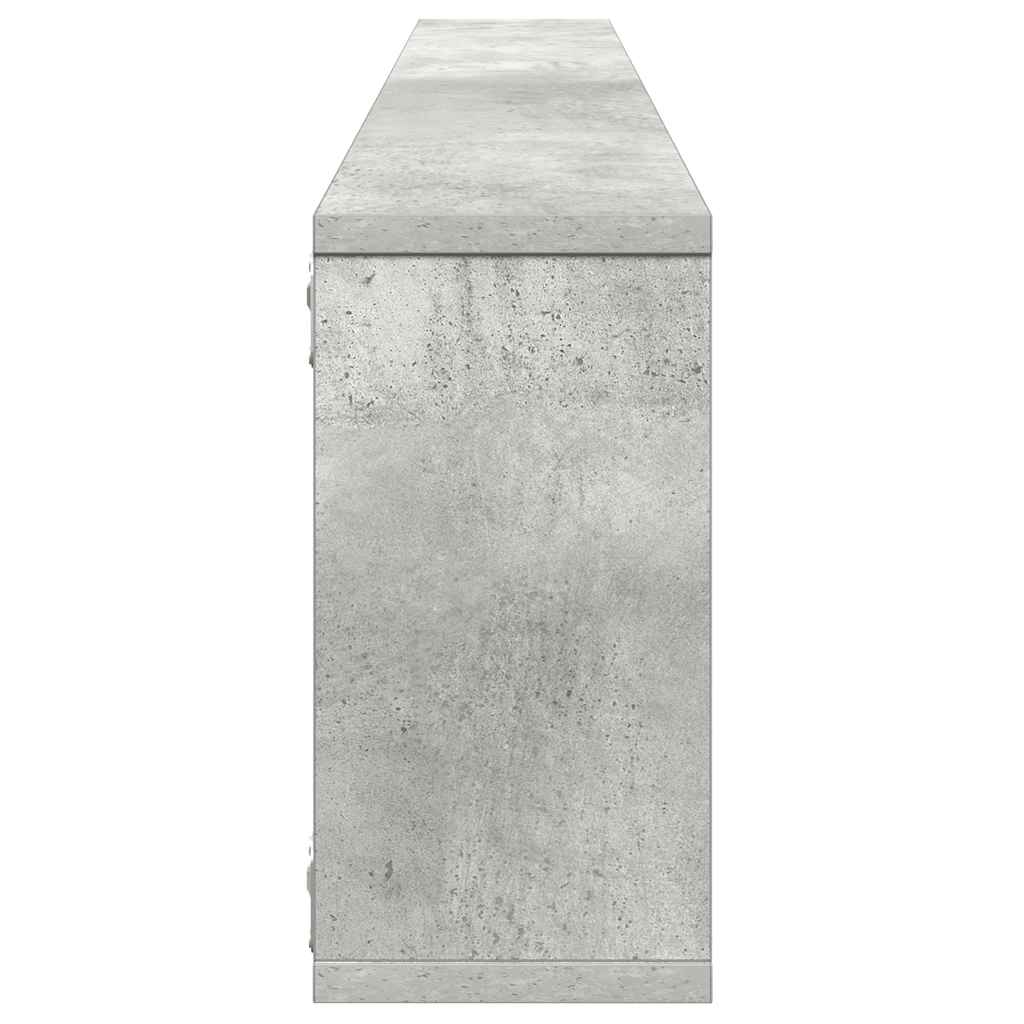 Sieninės lentynos, 4vnt., betono, 100x15x30cm, apdirbta mediena