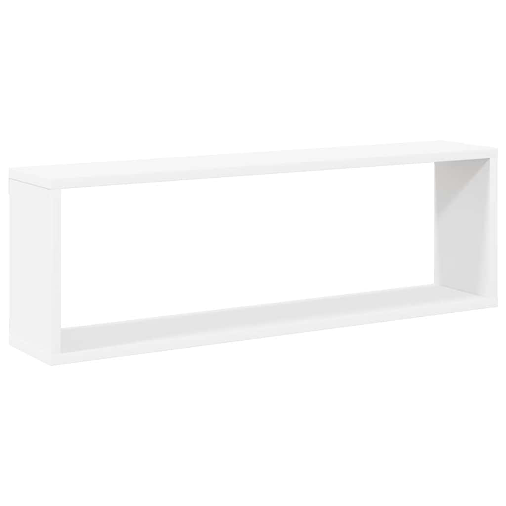 Sieninės lentynos, 2vnt., baltos, 80x15x26,5cm apdirbta mediena