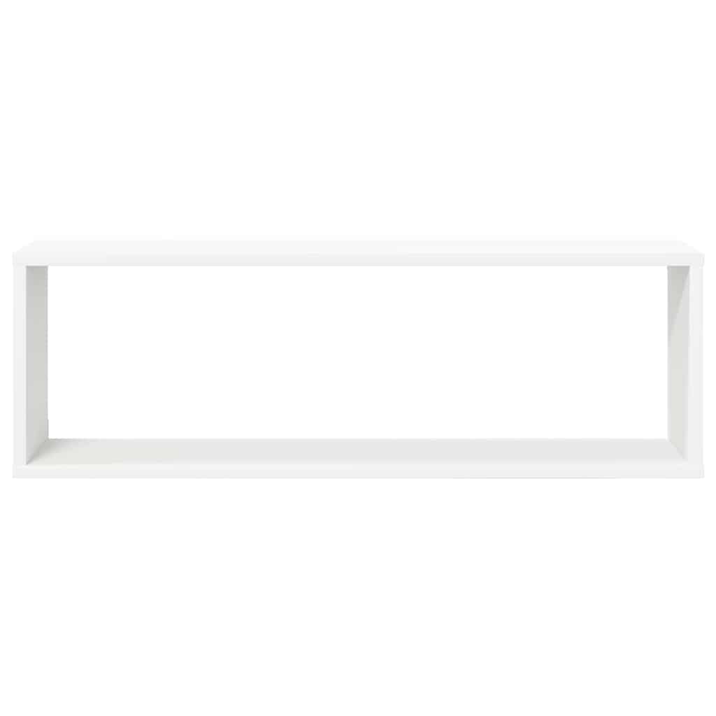 Sieninės lentynos, 2vnt., baltos, 80x15x26,5cm apdirbta mediena