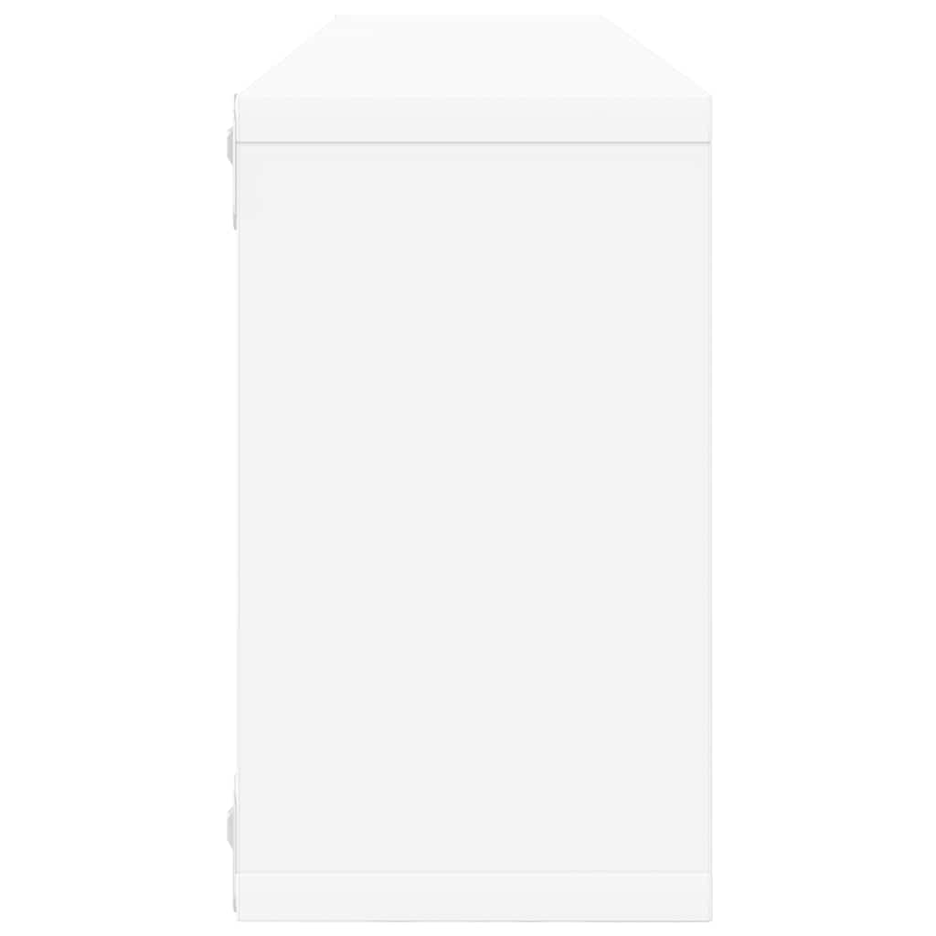 Sieninės lentynos, 2vnt., baltos, 80x15x26,5cm apdirbta mediena